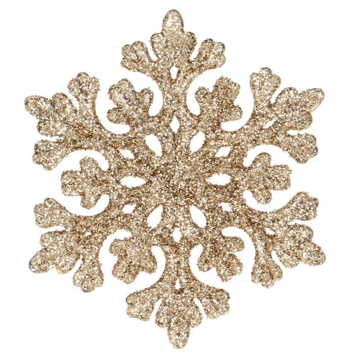 Decoratiune brad fulg de zapada, set 8 bucati, 8cm, auriu Household NewTrend