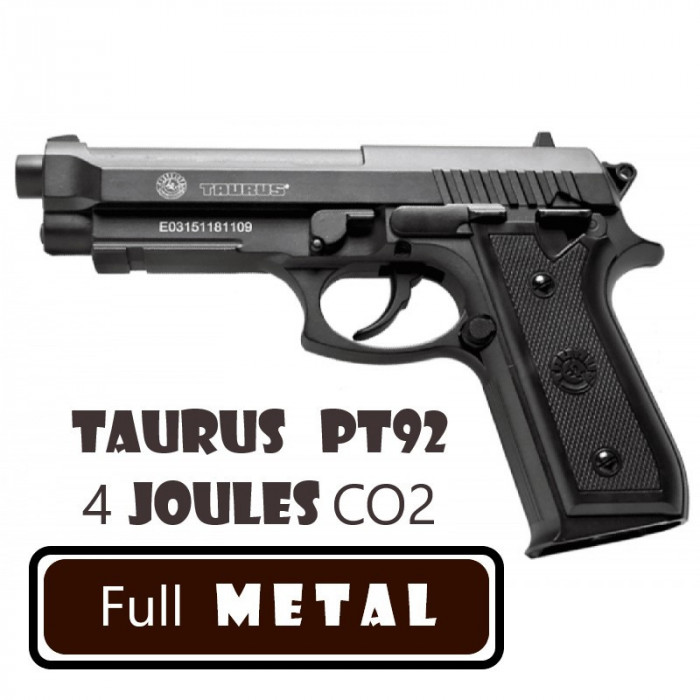 Pistol 4 Joules Full Metal Taurus PT 92 Black Edition CYBERGUN CO2