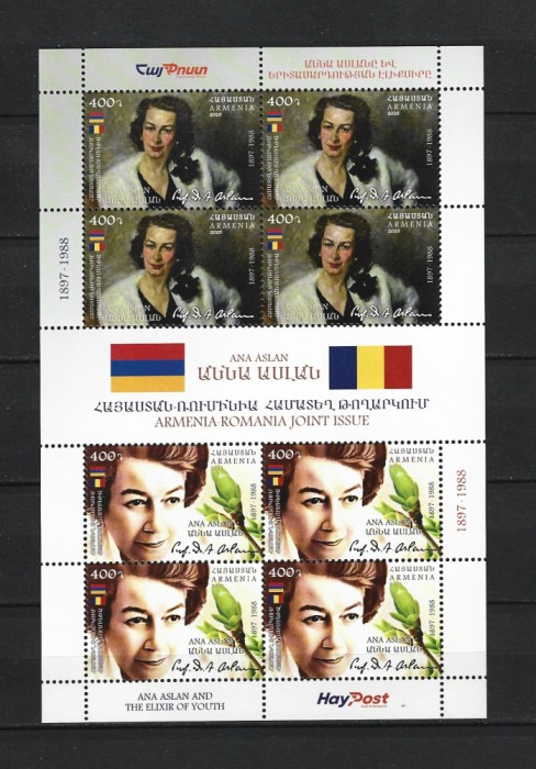 ROMANIA 2023-ANA ASLAN, EMISIUNE COMUNA ARMENIA-ROMANIA, MINICOALA, MNH-LP 2411