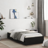 Cadru de pat cu sertare, negru, 90x190 cm, lemn prelucrat GartenMobel Dekor, vidaXL