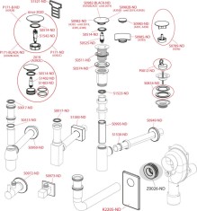 Ventil lavoar CLICK CLACK 5/4&amp;quot; metalic fara preaplin dop mare pentru lavoare din plastic și sticla