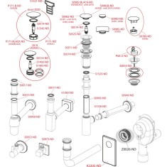 Ventil lavoar CLICK CLACK 5/4&amp;quot; metalic fara preaplin dop mare pentru lavoare din plastic și sticla