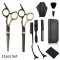 SET 11 elemente Foarfece pentru frizerie, Japonia otel inoxidabil, Negru+Gold