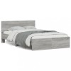 VidaXL Cadru de pat cu tăblie și LED, gri sonoma, 140x190 cm 3207628