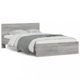 Cumpara ieftin Cadru de pat cu tăblie și LED, gri sonoma, 140x190 cm