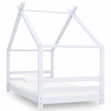 Cadru pat de copii, alb, 90 x 200 cm, lemn masiv de pin GartenMobel Dekor, vidaXL