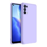 Husa din silicon compatibila cu Oppo Reno 5 5G, silk touch, interior din catifea, Mov, X-Level