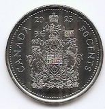 Canada 50 centi 2025 - (Charles III) Nikel, 27,13 mm, KM-3339 UNC !!!