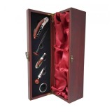 Cutie pentru Sticla de Vin cu 5 accesorii, Lemn
