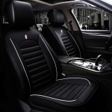 Cumpara ieftin Set 2 Huse Scaune Auto Premium Piele Ecologica Negru Albastru - Compatibile Universal