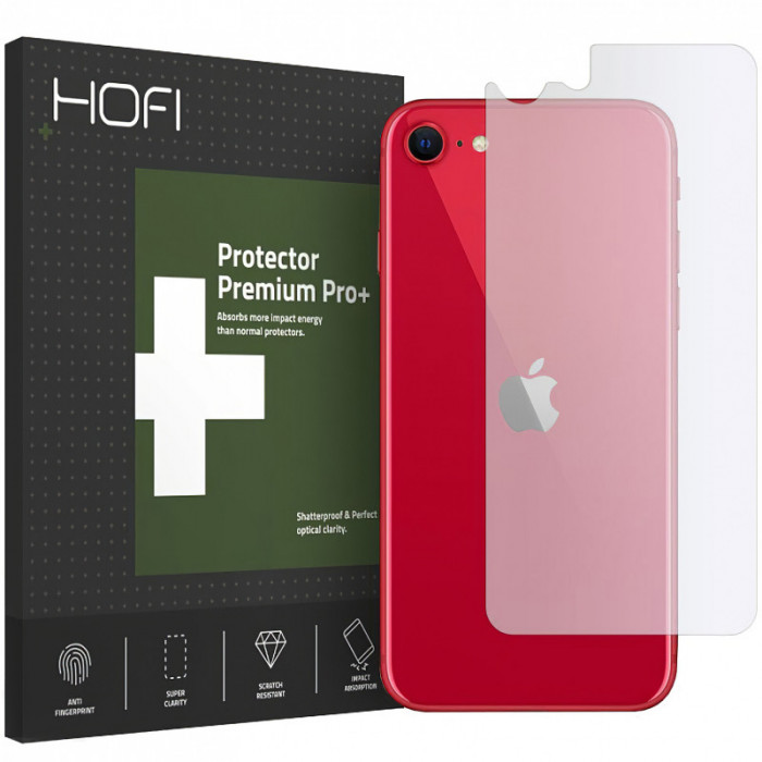 Folie Protectie Spate HOFI pentru Apple iPhone 7 / Apple iPhone 8 / Apple iPhone SE (2020), Sticla securizata, Hybrid 0.2mm 7H