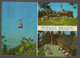 CPIB 25152 CARTE POSTALA - POIANA BRASOV, MOZAIC, TELECABINA, CABANA CRISTIANUL MARE, POSTAVARUL, NECIRCULATA, 1975, TIMBRU