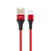 Cablu de date XO - NB118, USB - Apple (Lightning), 2.1A, 1m, Rosu Blister