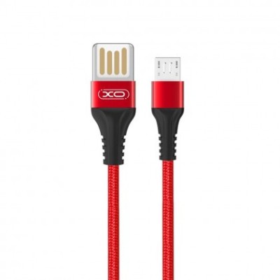 Cablu de date XO - NB118, USB - Micro USB, 2.1A, 1m, Rosu Blister foto
