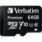 Card Memorie microSDXC Verbatim, 64Gb, Clasa 10 / UHS-1 U1, Cu Adaptor