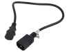 Cablu alimentare 3x0,5mm&sup2; IEC C13 mamă - IEC C14 tată, 0,5m, negru, 10A