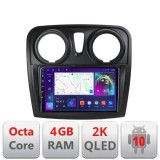 Navigatie Dacia Sandero Logan2012-2020 C-sandero Android Octa Core Ecran 2K QLED GPS 4G 4+32GB 360 kit-sandero+EDT-E409-2K CarStore Technology