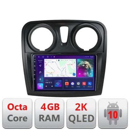 Navigatie Dacia Sandero Logan2012-2020 C-sandero Android Octa Core Ecran 2K QLED GPS 4G 4+32GB 360 kit-sandero+EDT-E409-2K CarStore Technology