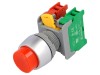 Comutator Apasare AUSPICIOUS 22mm NC+NO PBL22 Montaj Panou IP65 Rosu