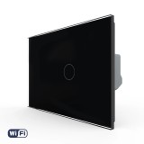 Cumpara ieftin Intrerupator Wi‑Fi touch Livolo din sticla neagra, standard italian