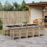 Gossi set mobilier de gradina cu perne, 11 piese, bej, poliratan