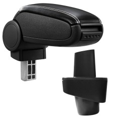 [pro.tec] Marca specifica pentru cotiera auto Renault Clio III - cotiera auto - cu compartiment pentru depozitare - imitatie piele - negru, cu cusatur foto