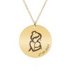 Lantisoare Gravate Mami + Bebe Argint 925 Placat Aur 24K, Data Nastere Personalizata, Bijuterii Colectie, Cadou Unic
