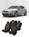 Cumpara ieftin Huse scaune auto dedicate Seat Leon 2013 - 2019 Premium cu insertii piele