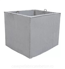 Camin patrat din beton &ndash; dimensiune interioara 80 x 80 cm