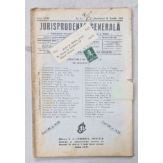 JURISPRUDENTA GENERALA , PUBLICATIUNE TRILUNARA DE JURISPRUDENTA ROMANA SI STREINA , NR.9, 1945