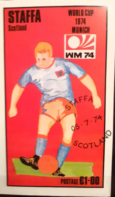 Staffa Scotland fotbal C.M. de fotbal Munich 74, bloc uzat foto