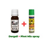 Antiparazitar extern, păduchi, căpuşe, pentru păsări Dergall 10 ml + Spray insecticid păduchi găini, Piret Mix spray 200 ml