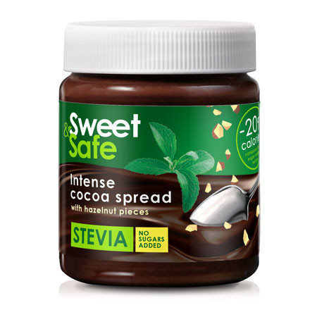 Crema intensa de cacao si alune cu stevia 220gr &quot;sweet &amp; safe&quot; sly nutritia