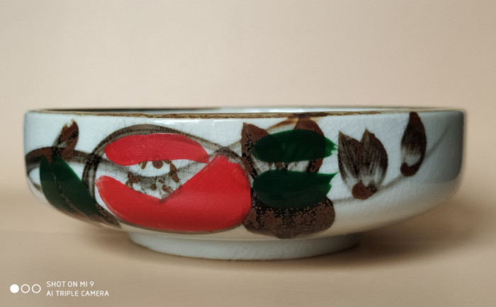 Bol vintage din ceramica cu decor japonez -