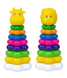 Piramida Bebe 30 Cm cu Stea, Jucarie Educativa de Sortat din Plastic Non-Toxic, Varsta 1-3 Ani, Produs Ucraina
