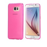 Husa Silicon Samsung S6 Edge+ g928 Clear Pink Ultra Thin&nbsp;