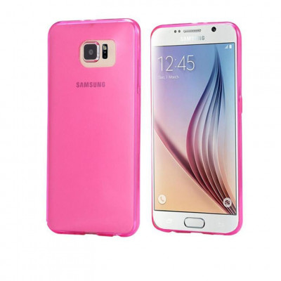 Husa Silicon Samsung Galaxy S6 Edge+ g928 Clear Pink Ultra Thin&amp;nbsp; foto
