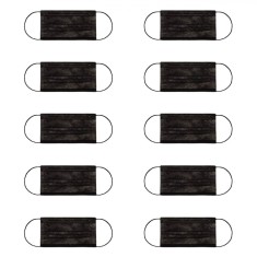 Mască De Protecție, SYNEK, De Unică Folosință, 3 Straturi, Set 10 Bucăți, Negru