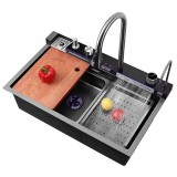 Cumpara ieftin Chiuveta multifunctionala iHunt Sink SC021, waterfall, display LED, robinet apa filtrata, sistem spalare pahare, cap robinet retractabil