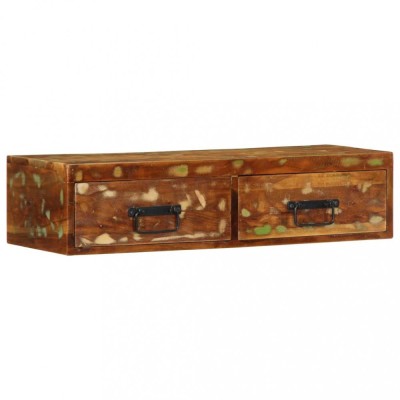 Gossi dulap tv montat pe perete 80x30x19 cm, lemn masiv reciclat foto