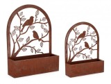 Cumpara ieftin Set 2 suporturi ghivece flori metal maro Rosalinda 30.5x8.5x41 cm, 40.5x11.5x54 cm