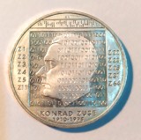 GERMANIA 10 EURO 2010 G KONRAD ZUSE ARGINT AUNC UNC, Europa