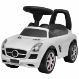 Masinuta copii fara pedale vidaXL, alb, cu claxon si sunete electronice, spatiu depozitare, 2 ani+, sarcina max 23 kg