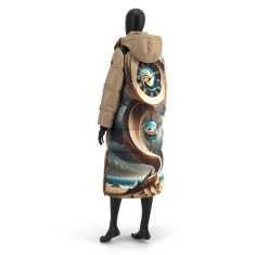 Geaca dama crem cu print oversize GF010