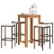 vidaXL Set bar de grădină, 5 piese, maro, lemn masiv acacia/ poliratan 3295269