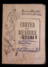 M3 C18 - 1950 - Cartea de membra - Uniunea femeilor democrate foto