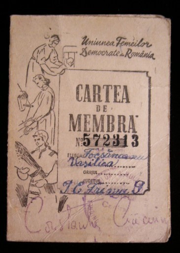 QW13 6 - 1950 - Cartea de membra - Uniunea femeilor democrate