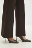 Answear Lab stilettos de piele culoarea verde