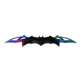 Cumpara ieftin Briceag Cutit Vanatoare Tactic, 32cm, 2 Lame Otel Inoxidabil, Multicolor Fade Batman Style, Ideal Drumetie, Camping, Pescuit
