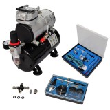 Gossi airbrush set compresor aerograf cu 2 pistoale